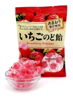 PINE Карамель леденцовая от боли в горле Клубника и Травы Ichigo Strawberry & Herb Candy, 70 г