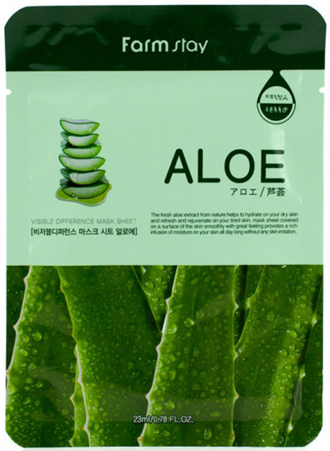 FarmStay Visible Difference Mask Sheet Aloe Тканевая маска с экстрактом алоэ, 23 мл FarmStay Visible Difference Mask Sheet Aloe Тканевая маска с экстрактом алоэ, 23 мл