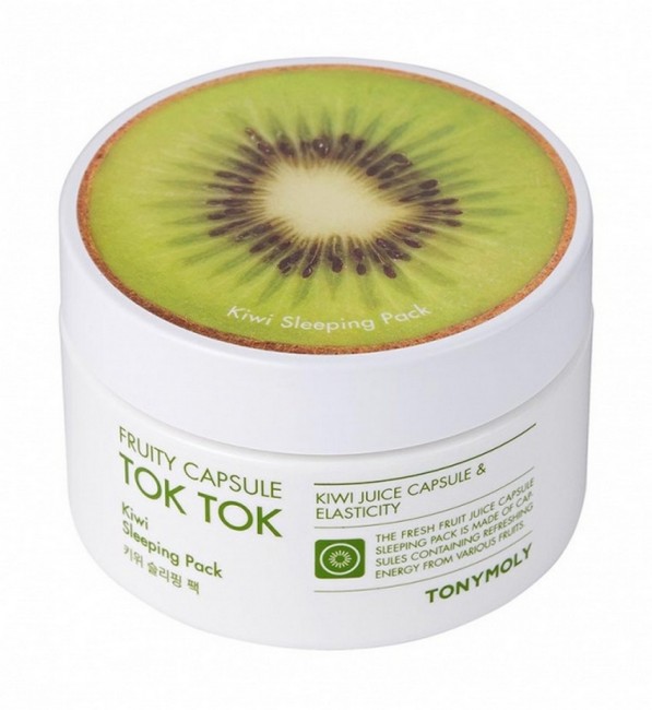 TONYMOLY Fruity Capsule Tok Tok Sleeping Pack Kiwi Ночная маска для лица с экстрактом киви, 80 мл TONYMOLY Fruity Capsule Tok Tok Sleeping Pack Kiwi Ночная маска для лица с экстрактом киви, 80 мл