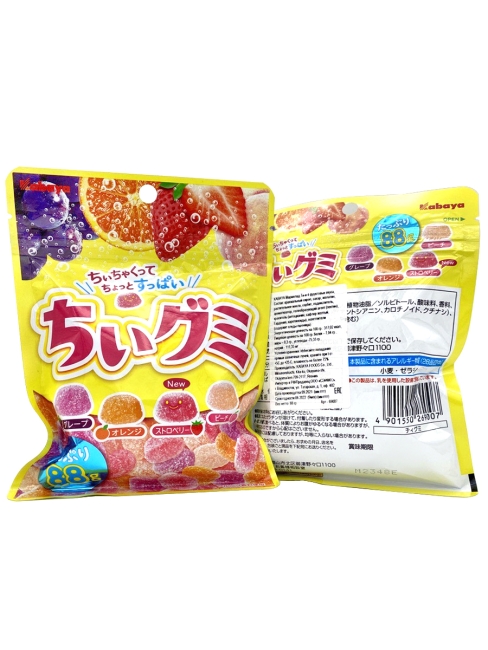 KABAYA Мармелад жевательный Фруктовый Микс 4 фруктовых вкуса Chii Gummy, 2 уп*88 г