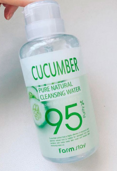 FarmStay Pure Natural Cleansing Water Cucumber Вода очищающая с экстрактом огурца, 500 мл FarmStay Pure Natural Cleansing Water Cucumber Вода очищающая с экстрактом огурца, 500 мл