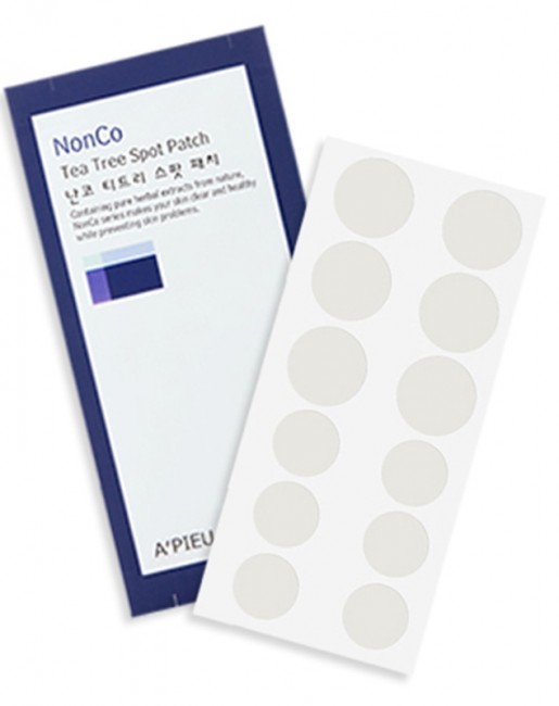 A'PIEU NonCo Tea Tree Spot Patch Лечебные патчи от акне с чайным деревом, 12*10 шт
