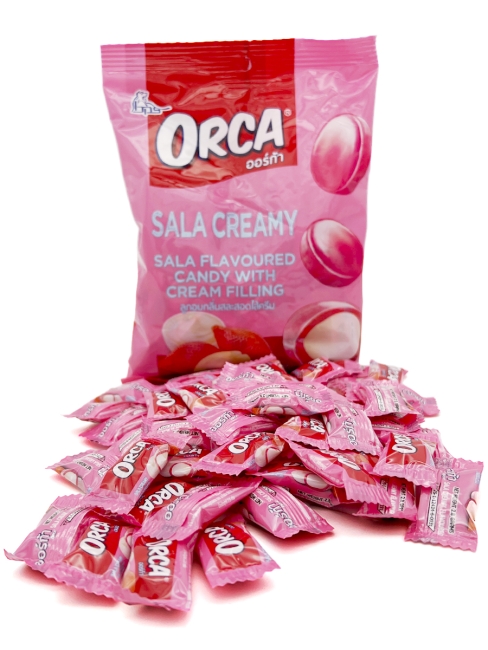 Boonprasert Конфеты карамель со вкусом змеиного фрукта и сливочной начинкой Orca Sala Creamy Sala Flavoured Candy With Cream Filling (50 шт), 140 г