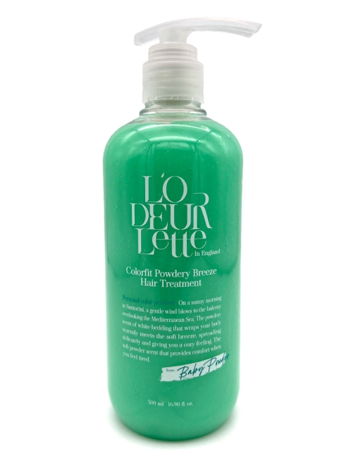 L'odeurlette Парфюмированная маска для волос c ароматом бергамота и детской присыпки "Пудровый бриз" Baby Powder Colorfit Powdery Breeze Hair Treatment, 500 мл