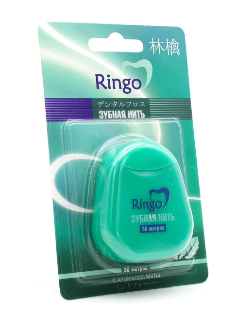 Gotaiyo Зубная нить с ароматом мяты невощеная Ringo, 50 м Gotaiyo Зубная нить с ароматом мяты невощеная Ringo, 50 м