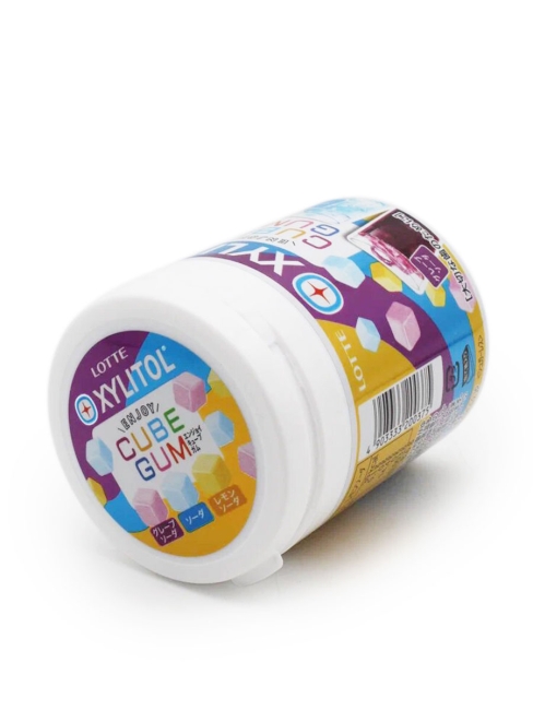 LOTTE Жвачка с ксилитом в банке вкус 3-х напитков Xylitol Gum Enjoy Cube, 114 г