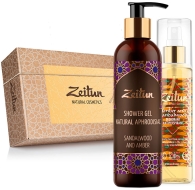 Zeitun Подарочный набор "Сандал и Амбра": дезодорант 150 мл, гель для душа 250 мл