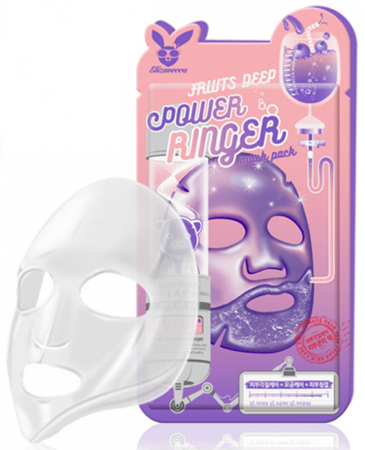 Elizavecca Успокаивающая тканевая маска с фруктовыми экстрактами Deep Power Ringer Mask Pack Fruits, 23 мл Elizavecca Успокаивающая тканевая маска с фруктовыми экстрактами Deep Power Ringer Mask Pack Fruits, 23 мл