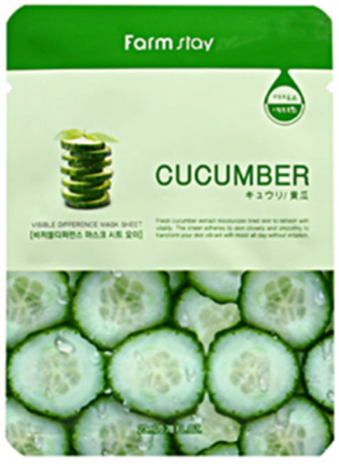 FarmStay Visible Difference Mask Sheet Cucumber Тканевая маска с натуральным экстрактом огурца, 23 мл