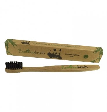 Bamboobrush Зубная щетка из бамбука с угольным напылением, Мягкая (Mini)