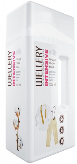 Wellery Гель концентрат для стирки сильнозагрязненных белых тканей, 1 л.