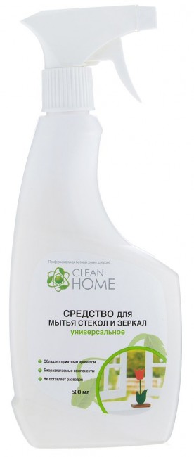 Clean Home Средство для мытья стекол и зеркал, 500 мл Clean Home Средство для мытья стекол и зеркал, 500 мл