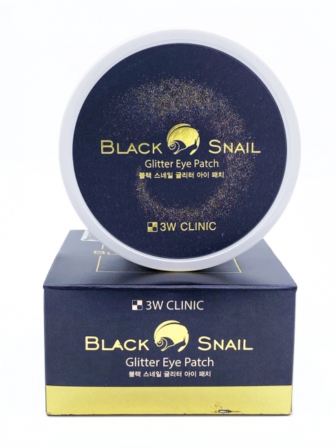 3W Clinic Гидрогелевые патчи с муцином черной улитки Black Snail Glitter Eye Patch, 60 шт