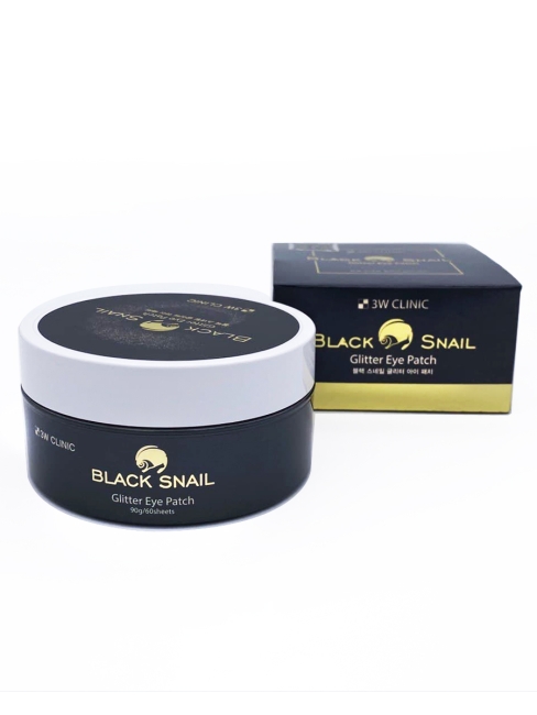 3W Clinic Гидрогелевые патчи с муцином черной улитки Black Snail Glitter Eye Patch, 60 шт