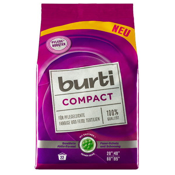 Burti Compact Концентрированный универсальный стиральный порошок для цветного и тонкого белья 1,1 кг Burti Compact Концентрированный универсальный стиральный порошок для цветного и тонкого белья 1,1 кг