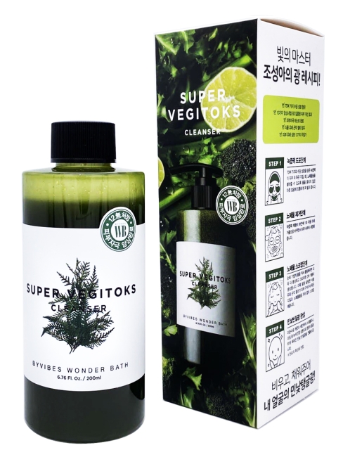 Wonder Bath Универсальное детокс очищение для лица Super Vegitoks Cleanser Green, 200 мл
