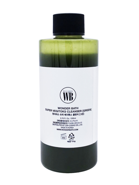 Wonder Bath Универсальное детокс очищение для лица Super Vegitoks Cleanser Green, 200 мл