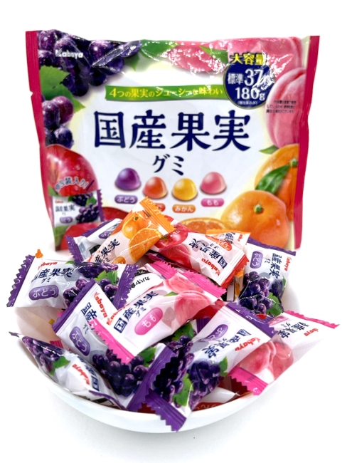 KABAYA Мармелад жевательный Фруктовый Микс (красное яблоко, персик, виноград, мандарин) Domestic Fruit Gummy, 180 г KABAYA Мармелад жевательный Фруктовый Микс (красное яблоко, персик, виноград, мандарин) Domestic Fruit Gummy, 180 г