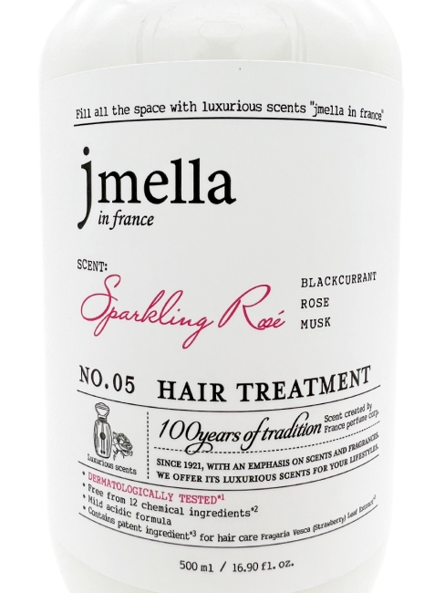 Jmella Парфюмированная маска для волос Сверкающая роза N0.05 In France Sparkling Rose Hair Treatment, 500 мл Jmella Парфюмированная маска для волос Сверкающая роза N0.05 In France Sparkling Rose Hair Treatment, 500 мл