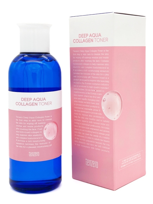 Tenzero Тонер для лица с коллагеном Toner Collagen Deep Aqua, 200 мл