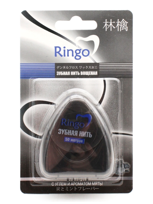 Gotaiyo Зубная нить вощеная с углем и ароматом мяты Ringo, 50 м Gotaiyo Зубная нить вощеная с углем и ароматом мяты Ringo, 50 м