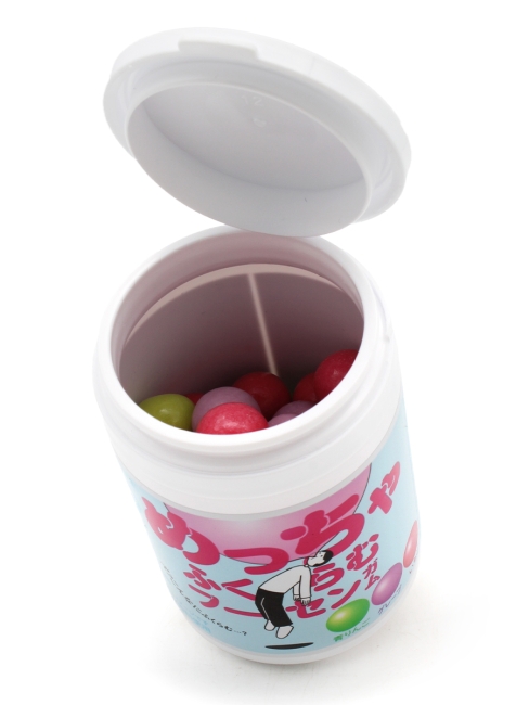 LOTTE Жвачка в банке яблоко-персик, виноград, клубника Super Inflatable Fussengum Bottle, 119 г