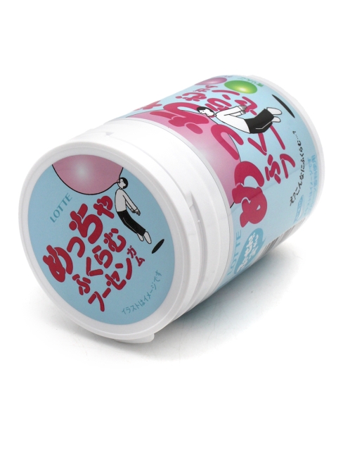 LOTTE Жвачка в банке яблоко-персик, виноград, клубника Super Inflatable Fussengum Bottle, 119 г