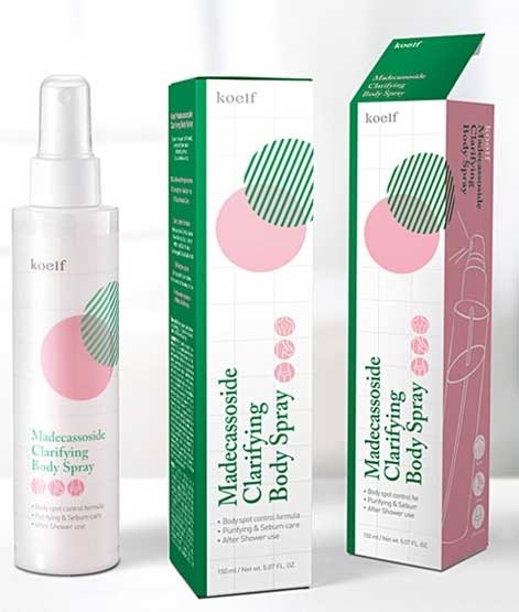 Koelf Madecassoside Clarifying Body Spray Спрей для тела от высыпаний, 150 мл