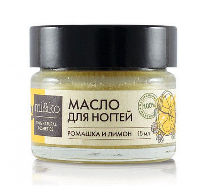 MiKo Масло для ногтей Ромашка и лимон укрепляющее и отбеливающее, 15 мл