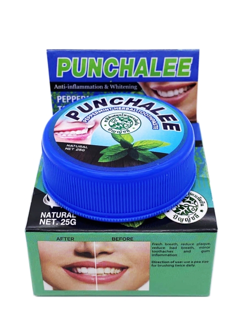 Punchalee Зубная паста растительная с мятой Панчали Pepper mint Herbal Toothpaste, 25 г