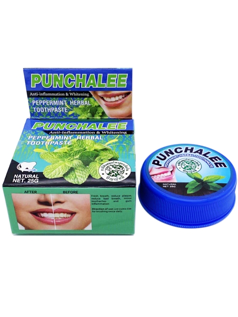 Punchalee Зубная паста растительная с мятой Панчали Pepper mint Herbal Toothpaste, 25 г