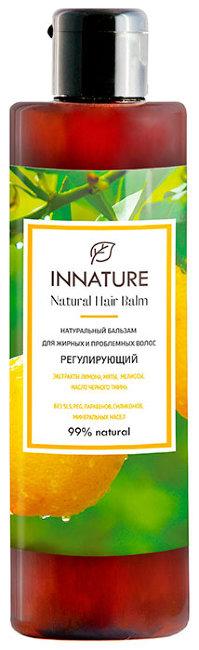 Innature Бальзам натуральный Регулирующий для жирных и проблемных волос, 250 мл Innature Бальзам натуральный Регулирующий для жирных и проблемных волос, 250 мл