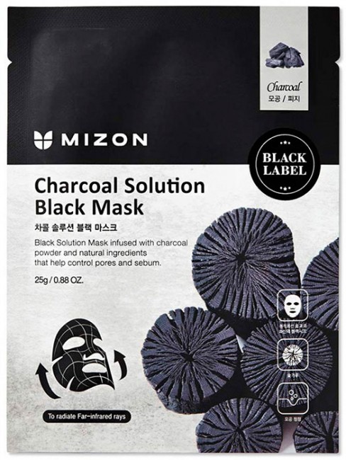 MIZON Charcoal Solution Black Mask Маска для лица c древесным углем, 25 г