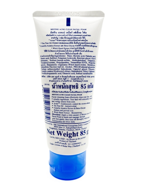 Mistine Пенка для умывания от угрей и прыщей Acne Clean Facial Foam, 85 г
