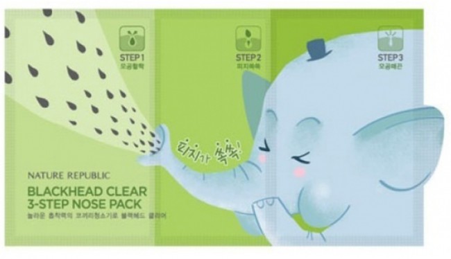 NATURE REPUBLIC Blackhead Clear 3-Step Nose Pack Наклейки от черных точек, 1 шт