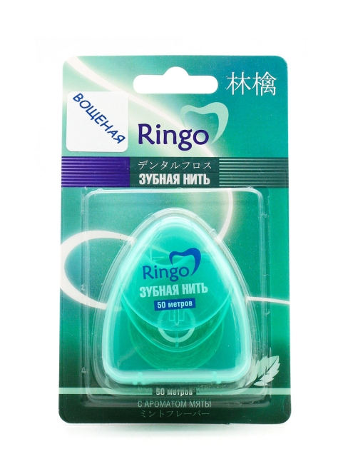 Gotaiyo Зубная нить вощеная с ароматом мяты Ringo Mint, 50 м