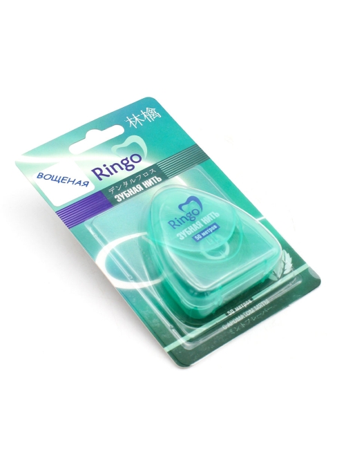 Gotaiyo Зубная нить вощеная с ароматом мяты Ringo Mint, 50 м