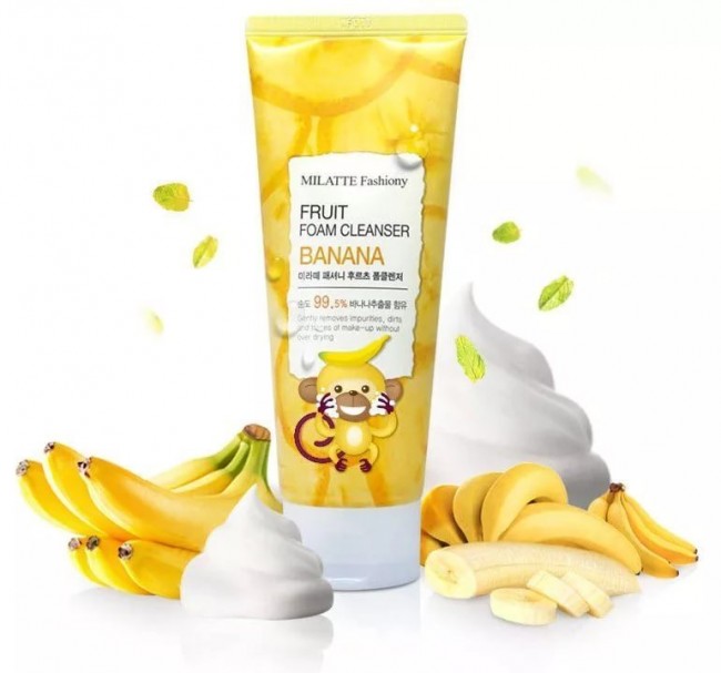 Milatte Пенка для умывания Банановая Fashony Fruit Foam Cleanser Banana, 150 мл