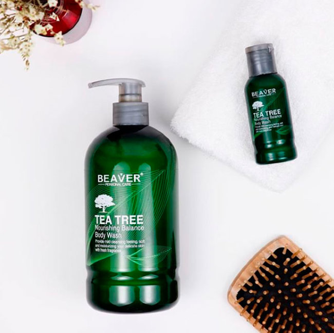 Beaver Professional Tea Tree Body Wash Гель для душа с маслом чайного дерева, 600 мл