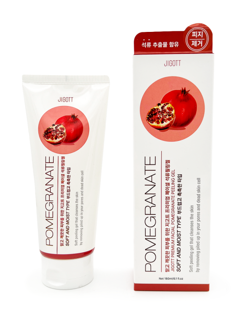 Jigott Премиум пилинг-ската с экстрактом Граната Premium Facial Pomegranate Peeling Gel, 180 мл