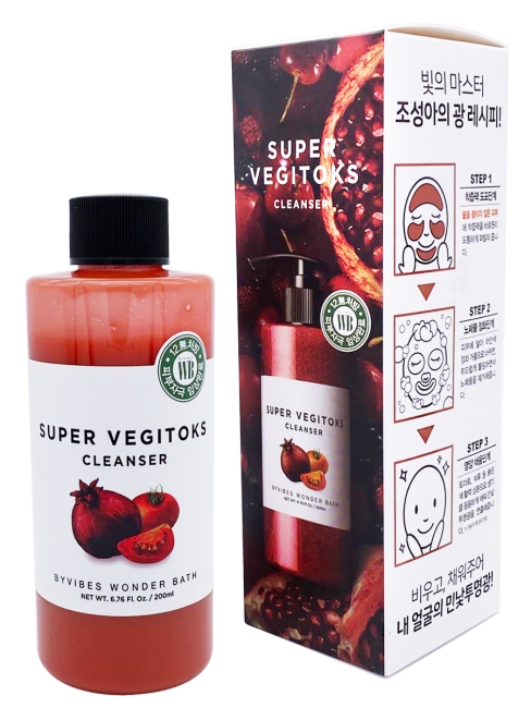 Wonder Bath Универсальное детокс очищение для лица Super Vegitoks Cleanser Red, 200 мл