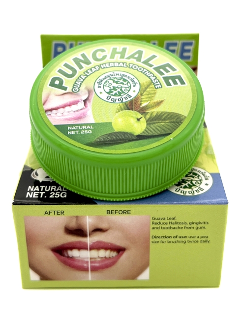 Punchalee Зубная паста растительная с экстрактом листьев гуавы Панчали Guava Leaf Herbal Toothpaste, 25 г Punchalee Зубная паста растительная с экстрактом листьев гуавы Панчали Guava Leaf Herbal Toothpaste, 25 г