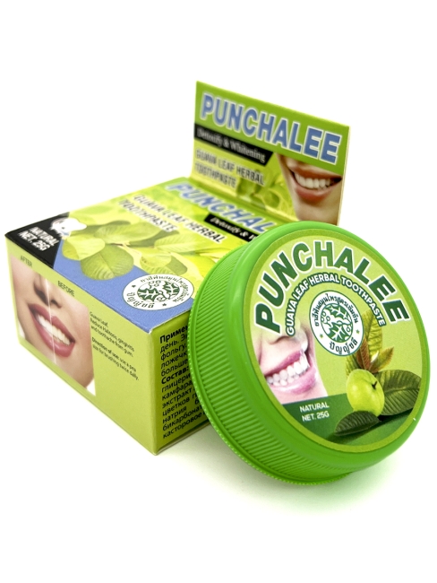 Punchalee Зубная паста растительная с экстрактом листьев гуавы Панчали Guava Leaf Herbal Toothpaste, 25 г Punchalee Зубная паста растительная с экстрактом листьев гуавы Панчали Guava Leaf Herbal Toothpaste, 25 г
