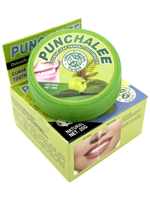 Punchalee Зубная паста растительная с экстрактом листьев гуавы Панчали Guava Leaf Herbal Toothpaste, 25 г Punchalee Зубная паста растительная с экстрактом листьев гуавы Панчали Guava Leaf Herbal Toothpaste, 25 г