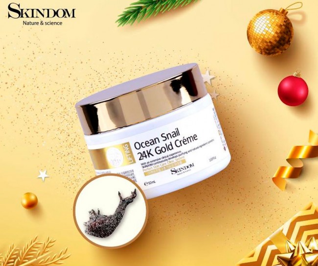 Skindom Ocean Snail 24К Gold Creme Крем 24К Gold с экстрактом морской улитки, 50 мл Skindom Ocean Snail 24К Gold Creme Крем 24К Gold с экстрактом морской улитки, 50 мл