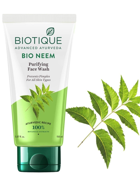 Biotique Гель для умывания кожи лица против акне с нимом Bio Neem Purifying Face Wash, 150 мл Biotique Гель для умывания кожи лица против акне с нимом Bio Neem Purifying Face Wash, 150 мл