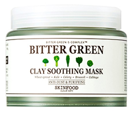 SKINFOOD Bitter Green Clay Soothing Mask Успокаивающая глиняная маска, 145 г