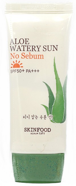 SKINFOOD Aloe Watery Sun No Sebum SPF50+ PA+++ Солнцезащитный крем для жирной кожи с экстрактом алоэ, 50 мл SKINFOOD Aloe Watery Sun No Sebum SPF50+ PA+++ Солнцезащитный крем для жирной кожи с экстрактом алоэ, 50 мл