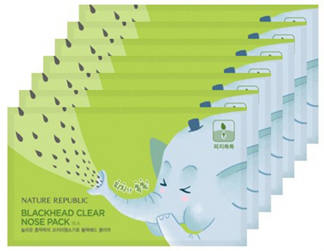 NATURE REPUBLIC Blackhead Clear Nose Pack Наклейки от черных точек, 7 шт