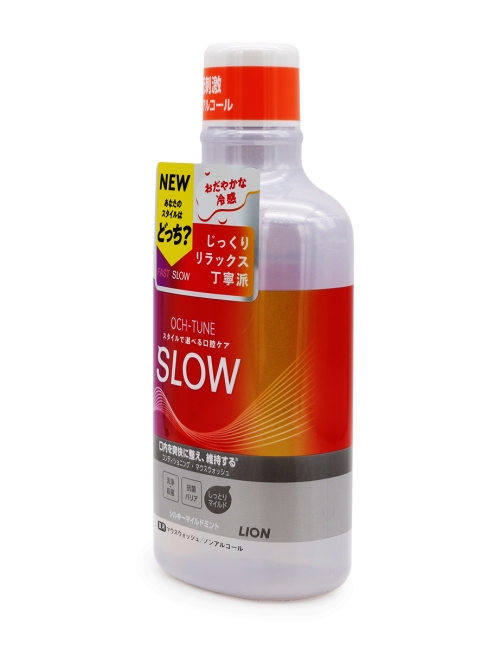 LION Ополаскиватель для полости рта бесспиртовой лёгкая прохлада OCH-TUNE Mouse SLOW Silky Mild, 600 мл